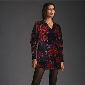 Maeve Cowl-Neck Velvet Dress